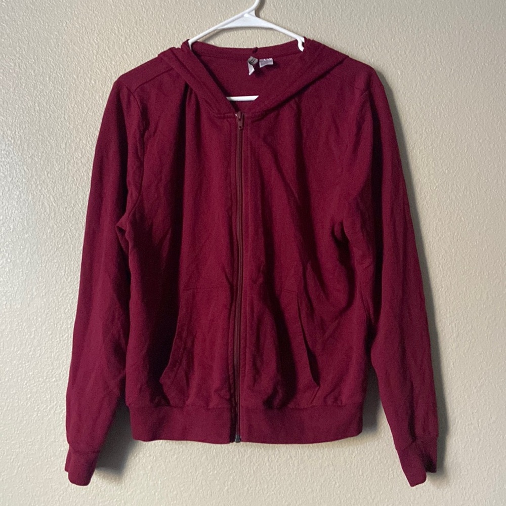 H&M Burgundy Zip-Up Hoodie